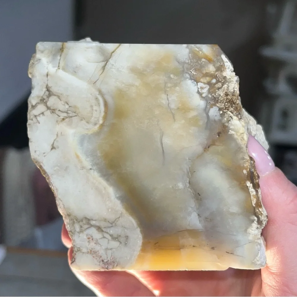 Natural Yellow and Cream Decorative Stone Accent
